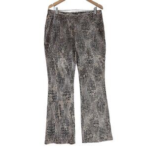 Express Pull On Pants Womens L Beige Shiny Snake Skin Vintage 90s‎ Lightweight